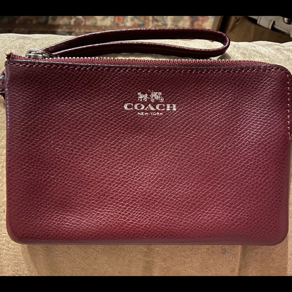 Maroon Coach Wristlet
